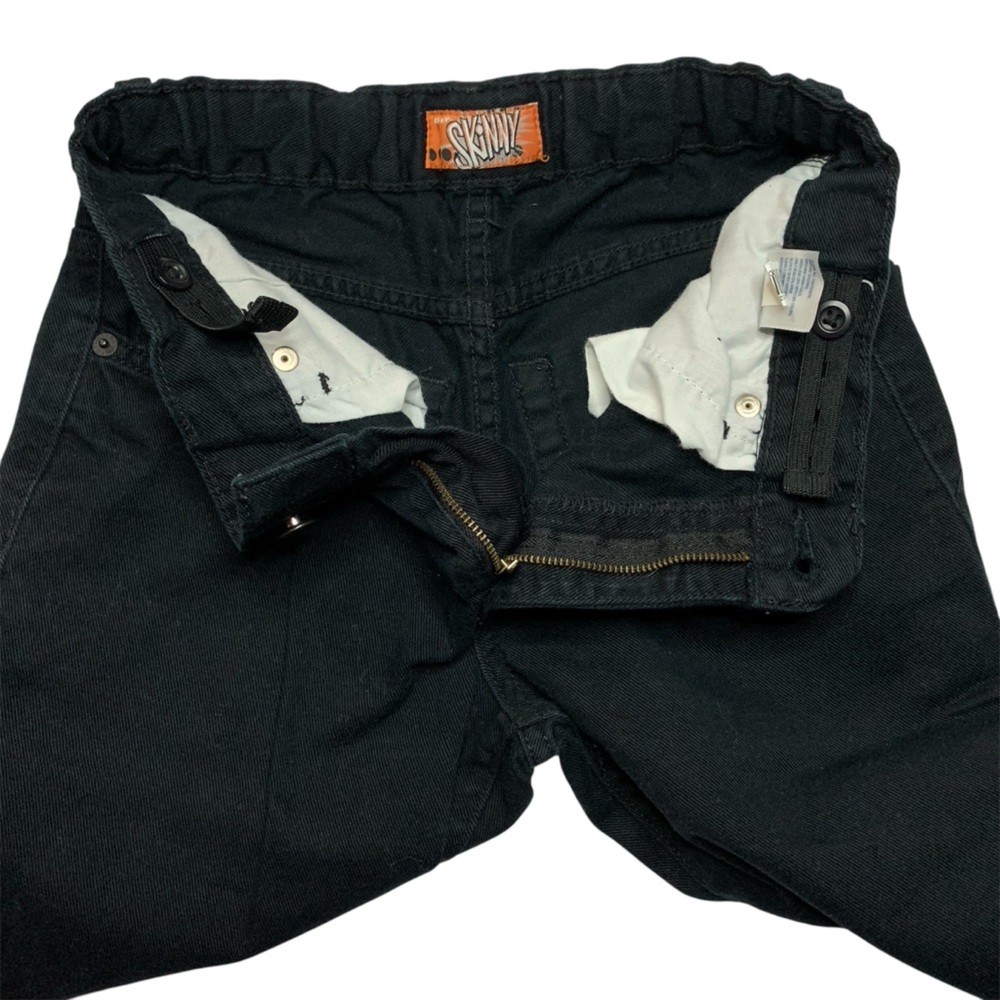 Old Navy black skinny jeans, boys size 12, regular w/built-in adjustable waist - Picture 3 of 4